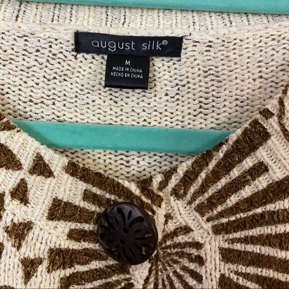 August Silk Graphic One Button Cardigan Size Medium - Picture 5 of 8